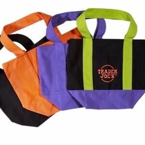 Trader Joes Mini Halloween Canvas Tote Bag 4 Piece Set NEW!